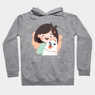 Just a Girl and her dog illustration Hoodie